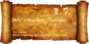 Nürnberger Tivadar névjegykártya